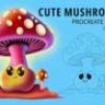Симпатичные штампы с грибами для Procreate